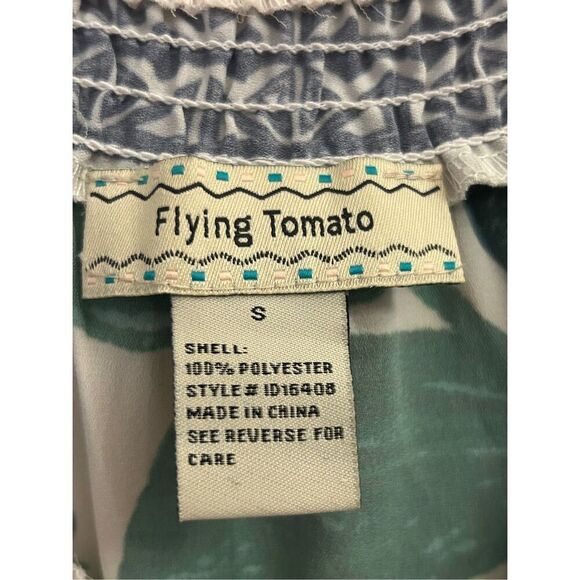 Flying Tomato Tropical Palm and Bird print high-low maxi dress size S Vacation B - Picture 3 of 8